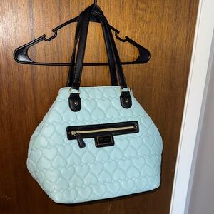 Betsey Johnson Black and Cream Quilted Tote